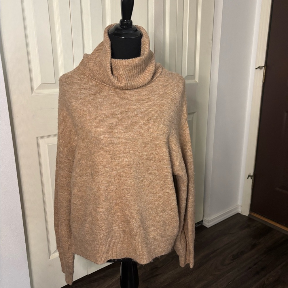 H&M Cozy Tan Turtleneck Sweater